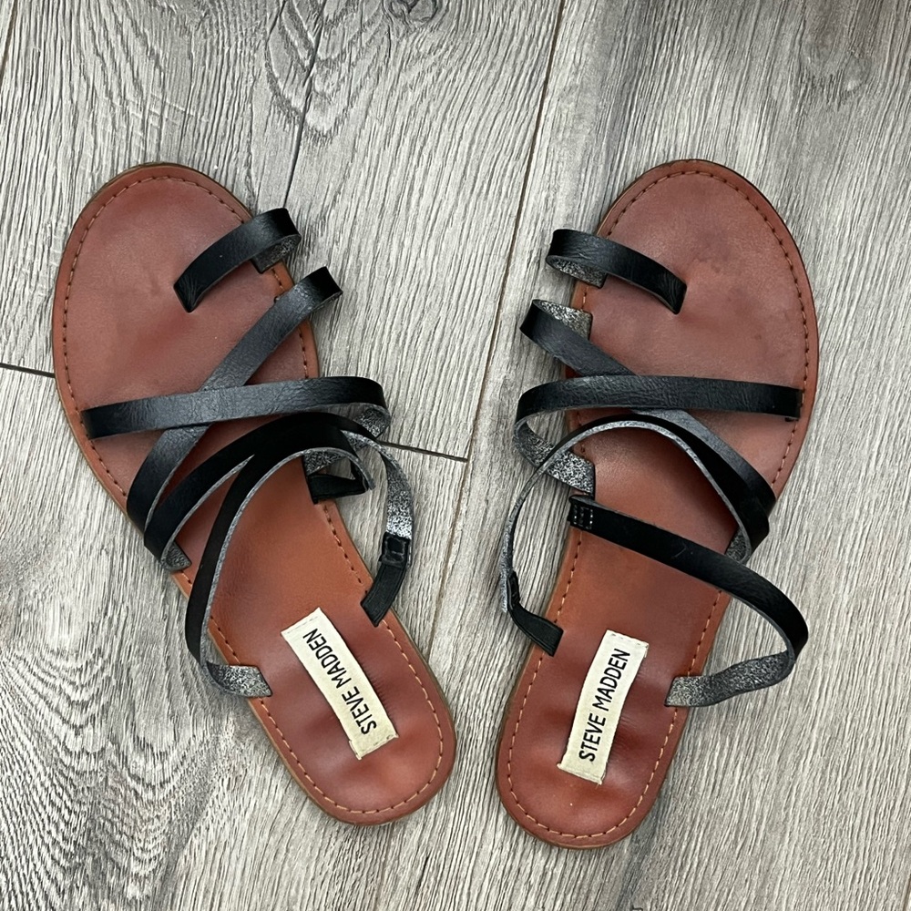Steve Madden Black Strappy Sandals